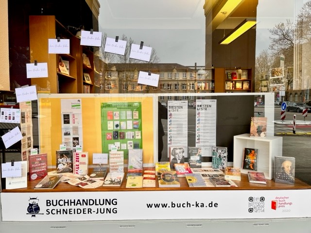 Schaufenster Sachbuchpreis Buchhandlung Schneider-Jung Karlsruhe