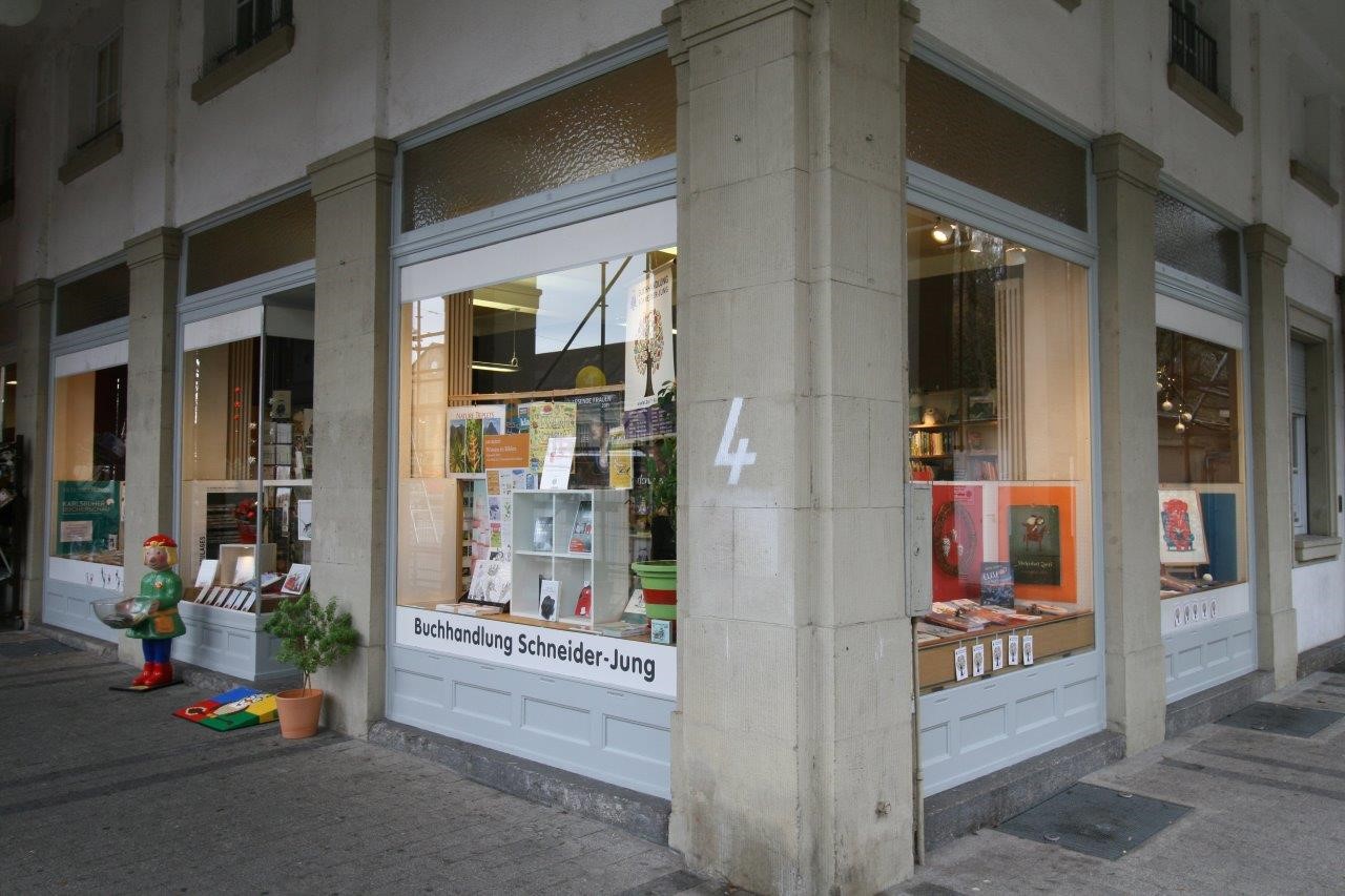 Schaufenster Buchhandlung-Schneider Jung Karlsruhe